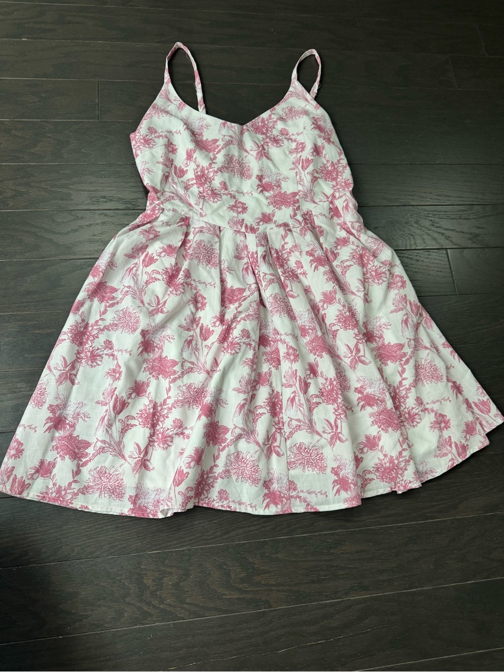 Women’s Pink Lily Pink Floral Print Spaghetti Strap Dress